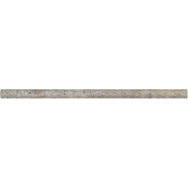 1/2x12 Tumbled Silver Travertine Pencil Liner