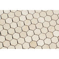 1 x 1 Polished Crema Marfil Marble Hexagon Mosaic Tile