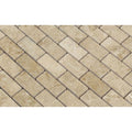 1 x 2 Polished Cappuccino Marble Brick Mosaic Tile