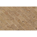 1 x 2 Split-faced Noce Travertine Brick Mosaic Tile