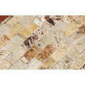 1 x 2 Split-faced Valencia Travertine Brick Mosaic Tile