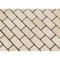 1 x 2 Tumbled Crema Marfil Marble Brick Mosaic Tile