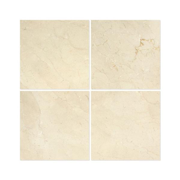 12 x 12 Honed Crema Marfil Marble Tile - Premium