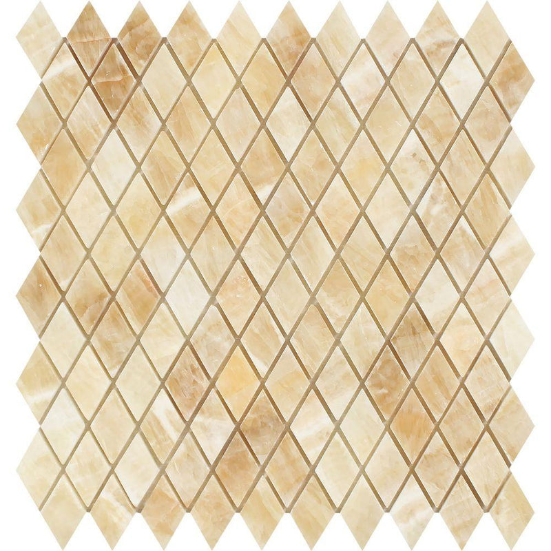 1x2 Honey Onyx Diamond Mosaic Tile ( POLISHED )