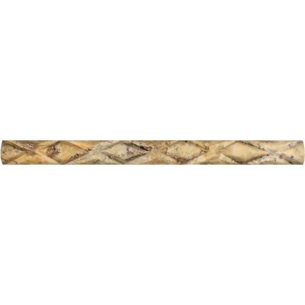 1x12 Honed Scabos Travertine Diamond Rope Liner