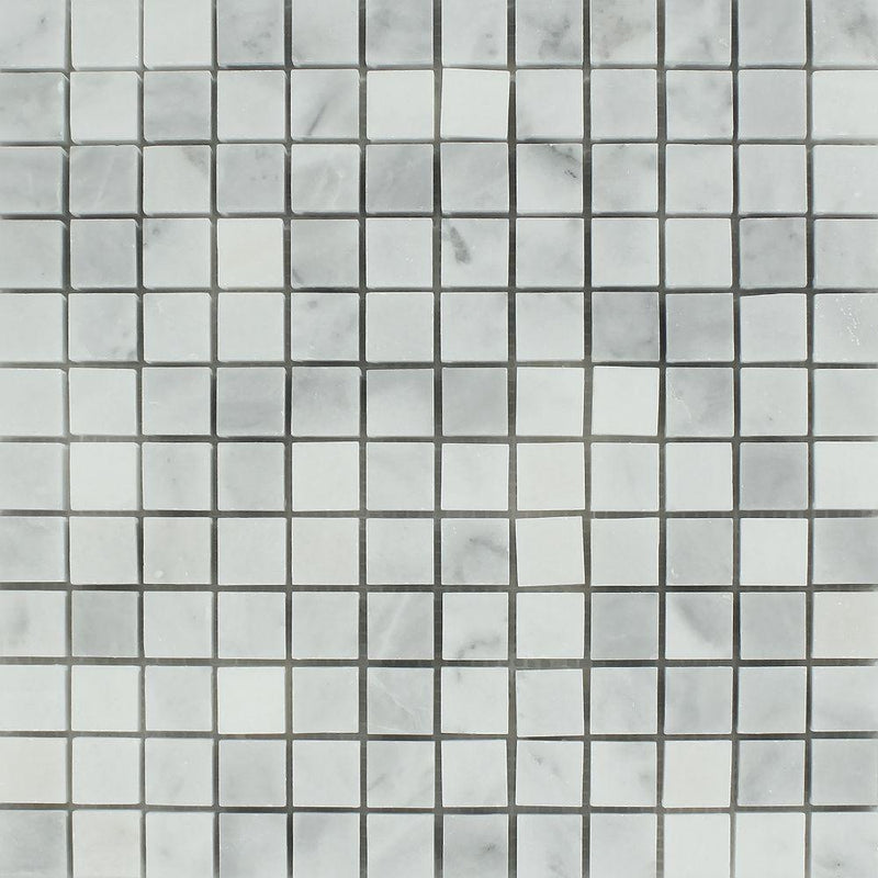 1x1 Honed Bianco Mare Marble Mosaic Tile