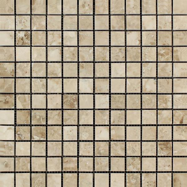 1x1 Polished Cappuccino Marble Mosaic Tile