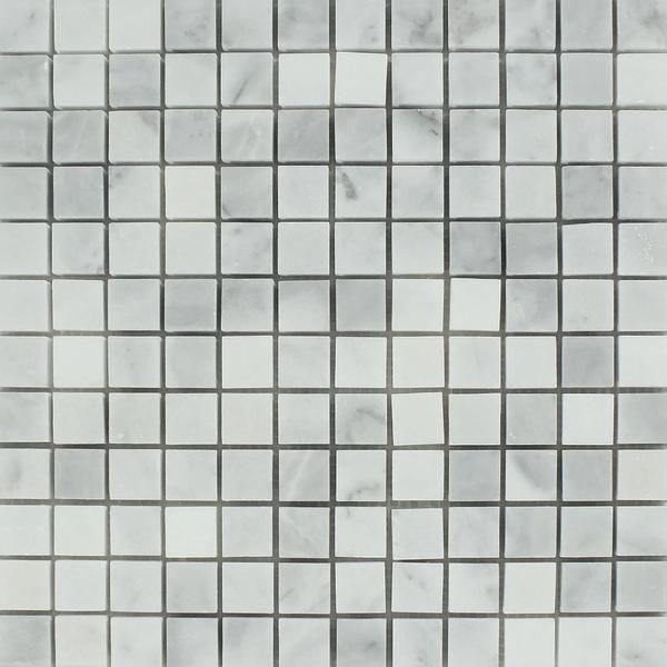 1x1 Polished Bianco Mare Marble Mosaic Tile