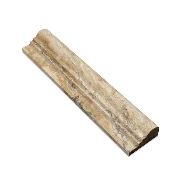 2 1/2 x 12 Honed Philadelphia Travertine Double-Step Chair Rail Trim