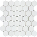 2 x 2 Honed Thassos White Marble Hexagon Mosaic Tile