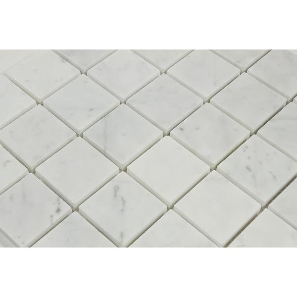 2 x 2 Polished Bianco Carrara Marble Mosaic Tile