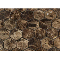 2 x 2 Polished Emperador Dark Marble Hexagon Mosaic Tile