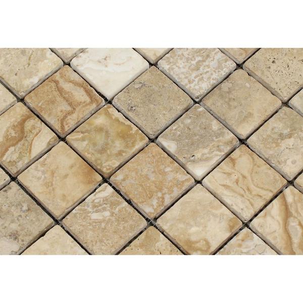 2 x 2 Tumbled Philadelphia Travertine Mosaic Tile