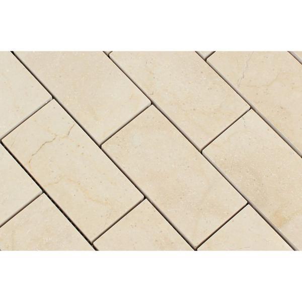 2 x 4 Polished Crema Marfil Marble Brick Mosaic Tile