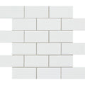 2 x 4 Polished Thassos White Marble Brick Mosaic Tile