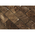 2 x 4 Tumbled Emperador Dark Marble Brick Mosaic Tile