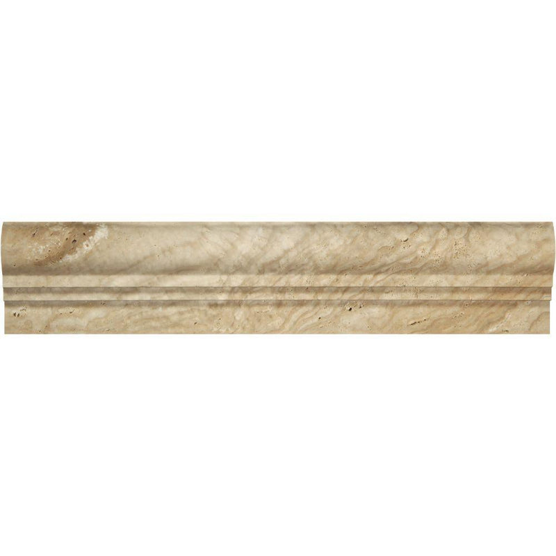 2 1/2 x 12 Honed Valencia Travertine Double-Step Chair Rail Trim