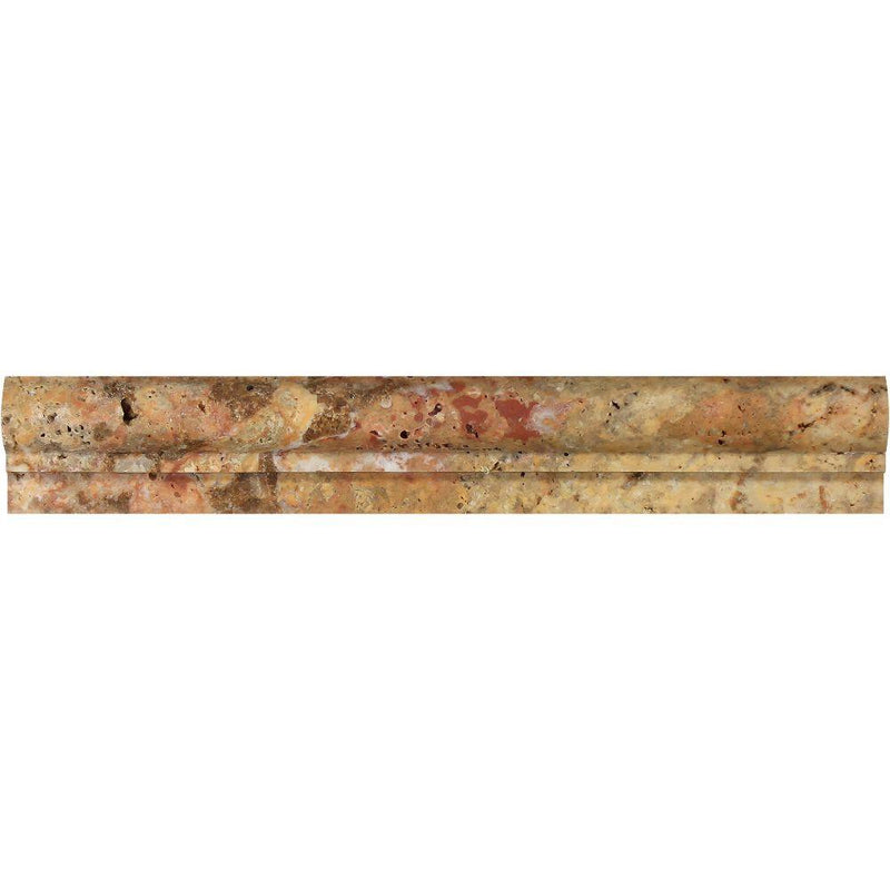 2x12 Honed Scabos Travertine Single-step Chair Rail Trim