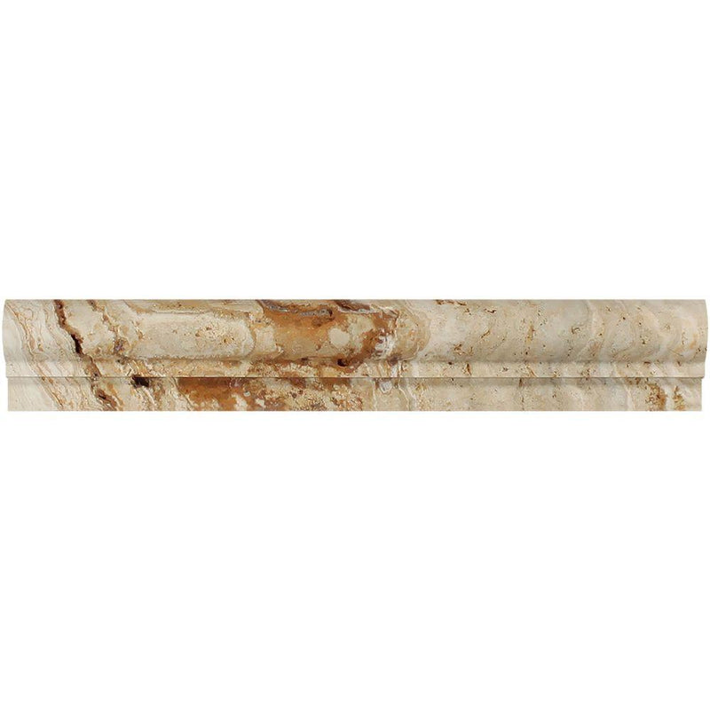 2x12 Honed Valencia Travertine Single-Step Chair Rail Trim