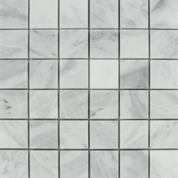 2x2 Honed Bianco Mare Marble Mosaic Tile