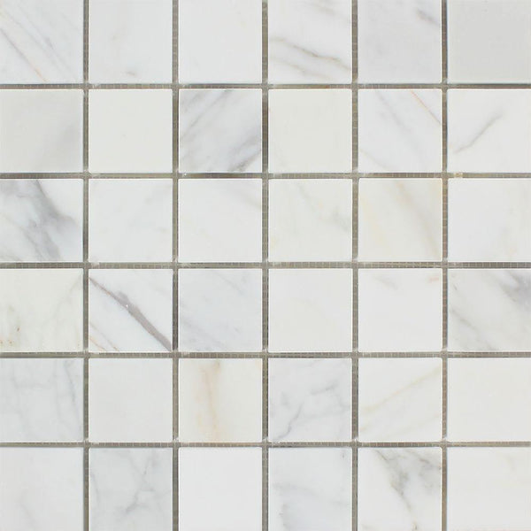 2x2 Polished Calacatta Gold Marble Mosaic Tile