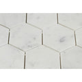 3 x 3 Honed Bianco Carrara Marble Hexagon Mosaic Tile