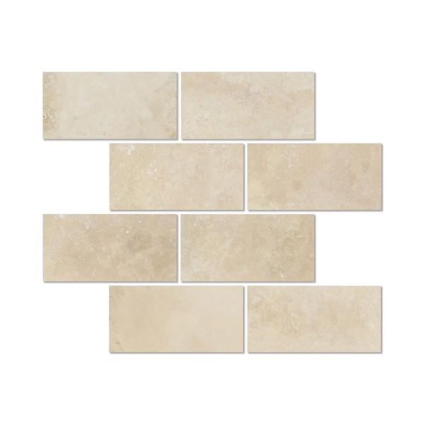 3 x 6 Honed Ivory Travertine Tile