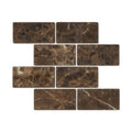 3 x 6 Tumbled Emperador Dark Marble Tile