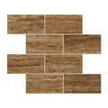 3 x 6 Unfilled Brushed Noce Exotic (Vein-Cut) Travertine Tile