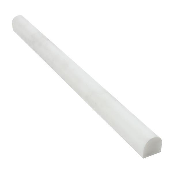 3/4 x 12 Honed Oriental White Marble Bullnose Liner