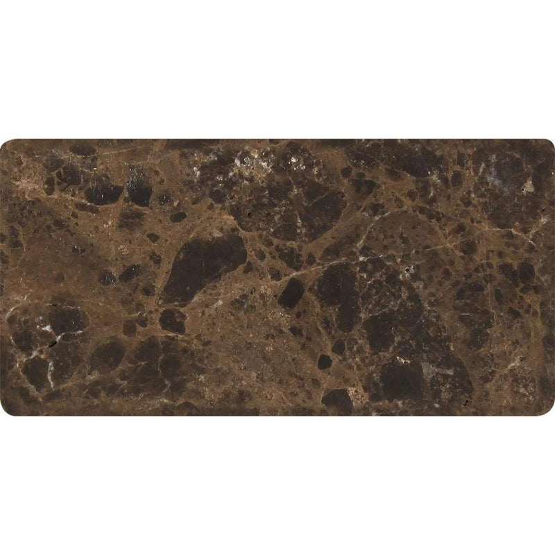 3 x 6 Tumbled Emperador Dark Marble Tile