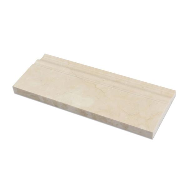 4 3/4 x 12 Polished Crema Marfil Marble Baseboard Trim