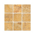 4 x 4 Tumbled Gold Travertine Tile