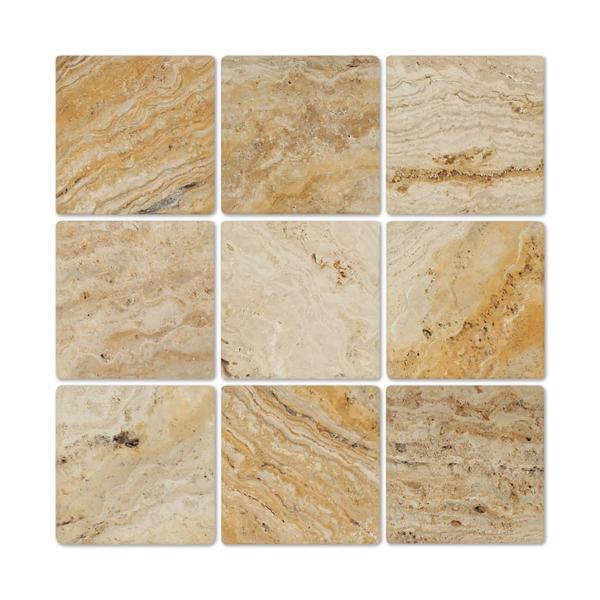 4 x 4 Tumbled Valencia Travertine Tile