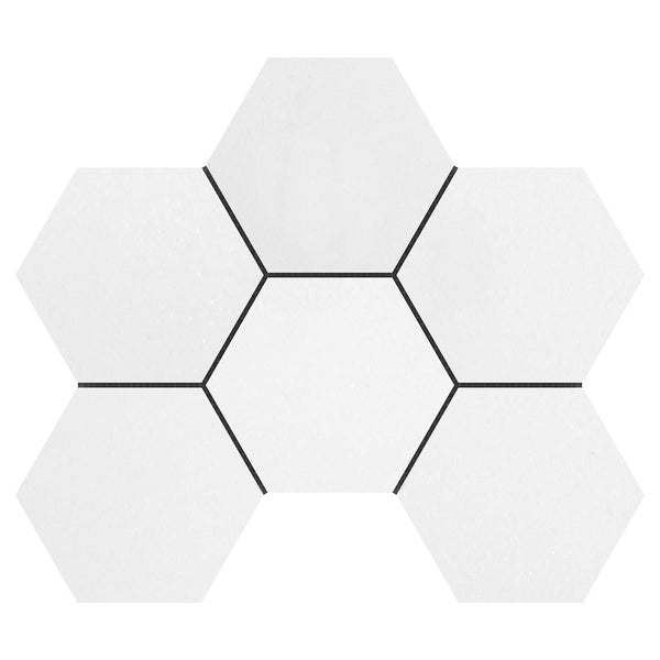 4x4 Thassos Hexagon ( POLISHED )