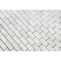 5/8 x 1 1/4 Polished Bianco Carrara Marble Baby Brick Mosaic Tile