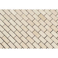 5/8 x 1 1/4 Polished Crema Marfil Marble Baby Brick Mosaic Tile