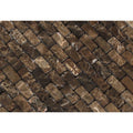 5/8 x 1 1/4 Tumbled Emperador Dark Marble Baby Brick Mosaic Tile