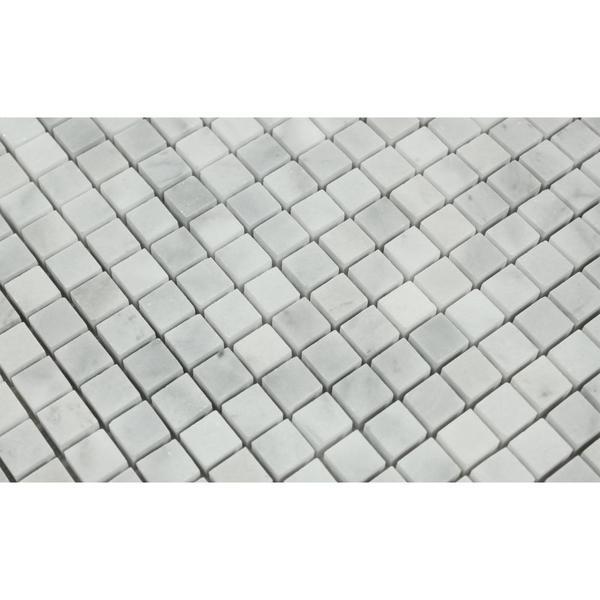 5/8 x 5/8 Honed Bianco Mare Marble Mosaic Tile