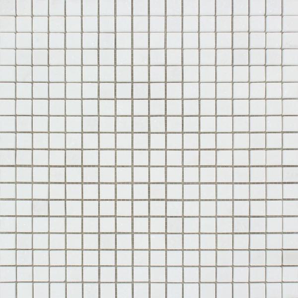 5/8 x 5/8 Honed Thassos White Marble Mosaic Tile