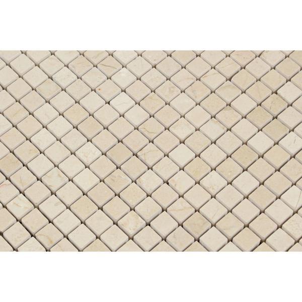 5/8 x 5/8 Polished Crema Marfil Marble Mosaic Tile