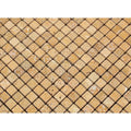 5/8 x 5/8 Tumbled Gold Travertine Mosaic Tile
