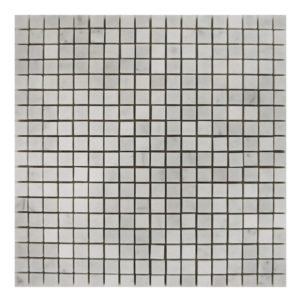 5/8x5/8 Honed Bianco Carrara Marble Mosaic Tile