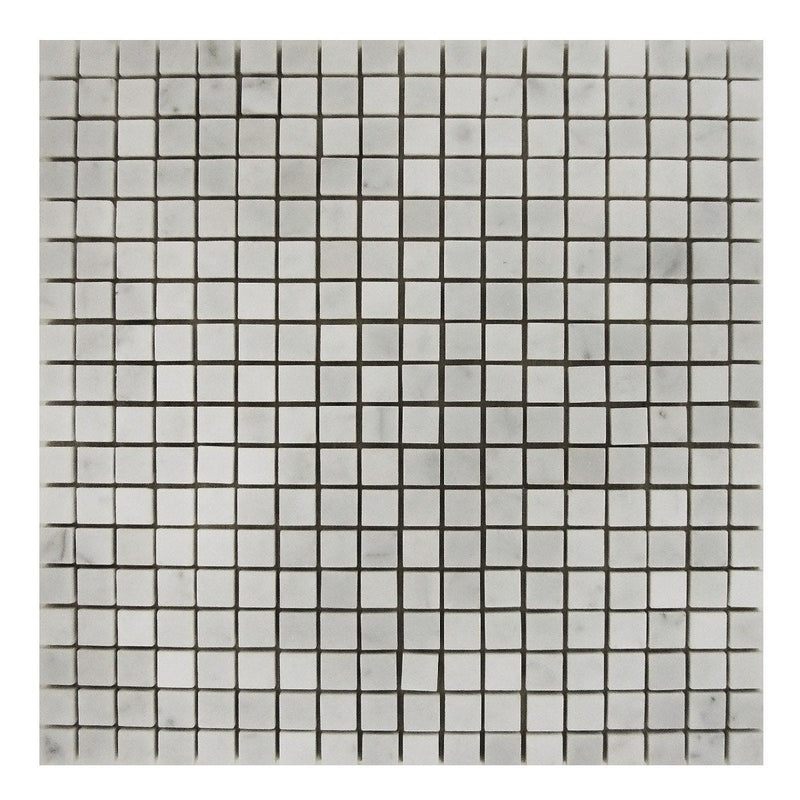 5/8x5/8 Honed Bianco Carrara Marble Mosaic Tile