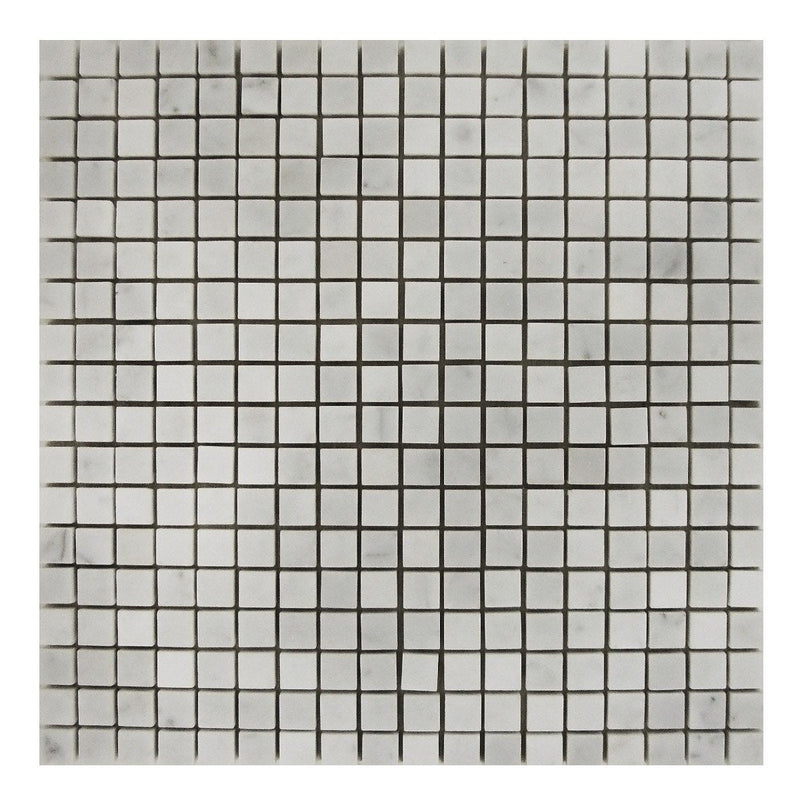 5/8x5/8 Polished Bianco Carrara Marble Mosaic Tile