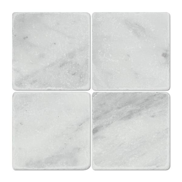 6 x 6 Tumbled Bianco Mare Marble Tile