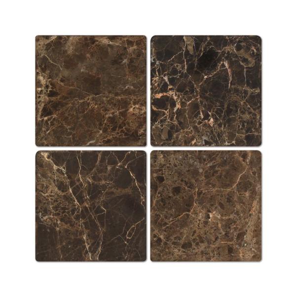 6 x 6 Tumbled Emperador Dark Marble Tile