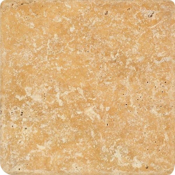 6x6 Tumbled Gold Travertine Travertine Tile