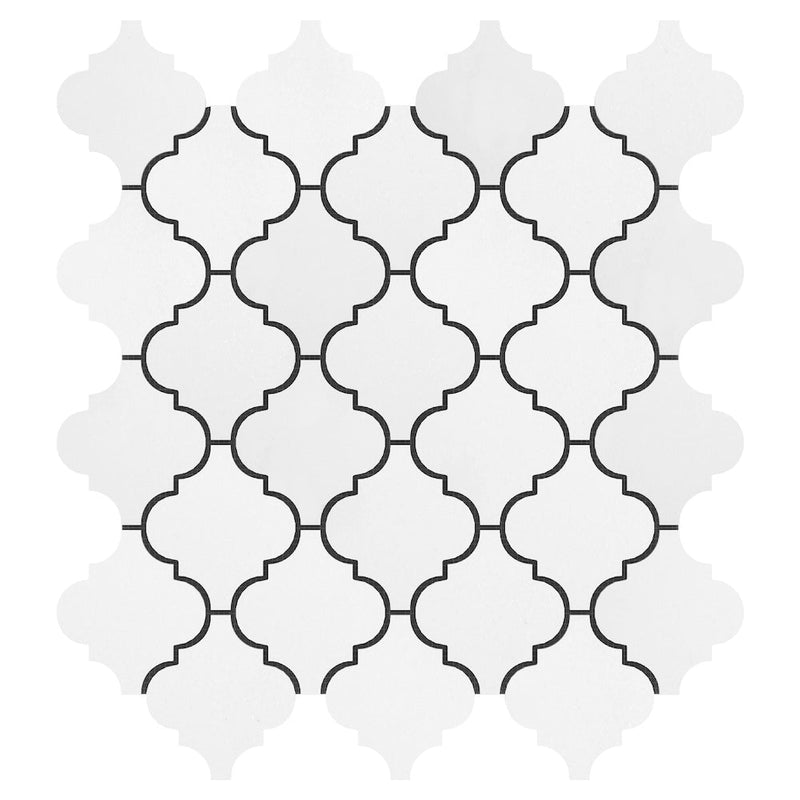 3x3 Thassos White Casablanca ( Lantern) Mosaic Tile ( POLISHED )