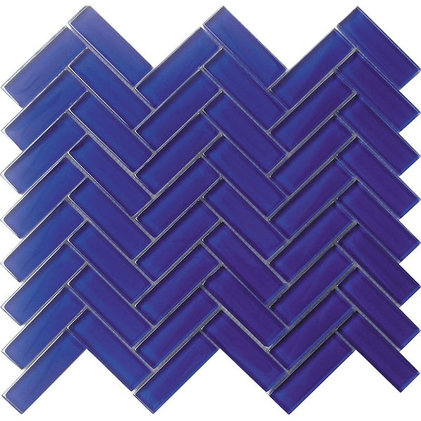 COLOR PALETTE COBALT BLUE 1X3 HERRINGBONE GLOSS